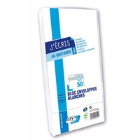 GPV Paquet de 50 enveloppes Blanches auto-adhésives 90 grammes format 110x220mm fenêtre 45x100 réf 6259