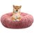 BLUZELLE Dog Bed for Medium Size Dogs, 32" Donut Dog Bed Washable, Round Dog Pillow Fluffy Plush, Calming Pet Bed Removable Mattress Soft Pad Comfort No-Skid Bottom Pink