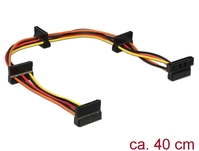 Kabel Power SATA 15 Pin Stecker an 4x SATA 15 Pin Buchse, mehrfarbig, 0,4m, Delock® [60141]