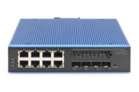 Industrial 8 + 4 10G Uplink Port L3 managedGigabit Ethernet PoE Switch