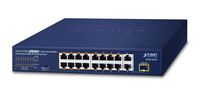 16-Port 10/100TX 802.3at PoE + 2-Port 10/100/1000T + 1-Port shared 1000X SFP Unmanaged Gigabit Ethernet Switch (185W PoE Budget,Network Switches