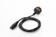 CORD:PWR,18AWG,10A,250V,UK 50-16000-219R, 1.8 m, Male/Female, Black Externe voedingskabels