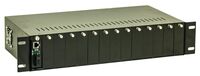 19" 2HE rack für max. 14 LO-9500-xx inkl. redundante Speisung 100-240VAC Patch Panels