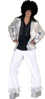 veste disco à  paillettes argent homme taille xxl