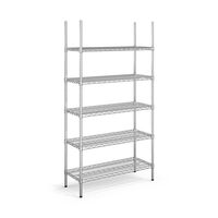 Steel wire mesh shelf unit, chrome plated