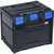 Caja de transporte y almacenamiento, negro/azul, ABS, L x A x H exteriores 396 x 296 x 340 mm.