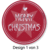 Sticker auf Rolle Motiv Merry Christmas rund 38mm 3 Motive 50 Stück