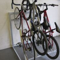 Semi-vertical cycle racks