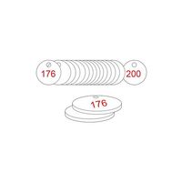 33mm Traffolyte valve marking tags - Red / White (176 to 200)