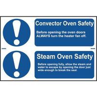 Convector oven safety/steam oven safety sign