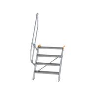 Treppe 60° Stufenbreite 800 mm 4 Stufen Aluminium geriffelt