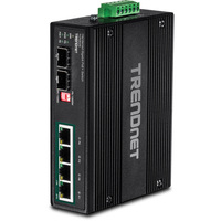 TRENDnet TI-PG62B Switch Rail DIN PoE+ Gigabit industriel à 6 ports