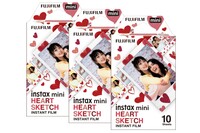 Instax Mini Heart Sketch Photo Film - 30 Shot Pack