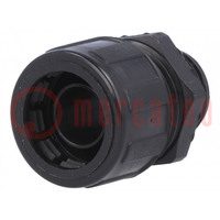 Straight terminal connector; Thread: PG,outside; polyamide; IP65