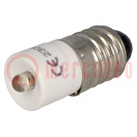 Lampadina LED; bianco; E10; 230VAC; Nr diodi: 1