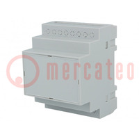 Enclosure: for DIN rail mounting; Y: 90mm; X: 70mm; Z: 65mm; grey
