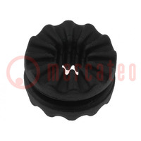 Doorvoertule; zwart; D.paneel: max.9,53mm; rubber; Øext: 14,4mm