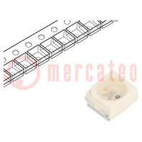 LED; SMD; 3528,PLCC2; blau; 45÷112mcd; 3,5x2,8x1,75mm; 60°; 10mA