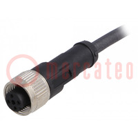 Cable de conexión; M12; PIN: 4; recto; 10m; enchufe; 250VAC; 4A; PUR