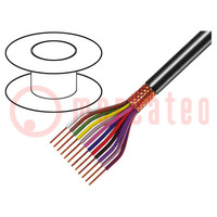Wire; 10x0.5mm2; shielded,braid made of copper wires; black; 49V