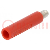 Socket; 4mm banana; 32A; 1kVAC; red; nickel plated; -25÷80°C; 10mΩ