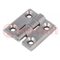 Hinge; Width: 40mm; stainless steel; H: 40mm; Holes no: 4