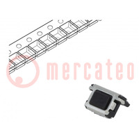 Microswitch TACT; SPST; Pos: 2; 0.015A/15VDC; SMT; none; 3N; 0.95mm