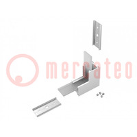 Connector 90°; white; aluminium,polycarbonate; LINEA20