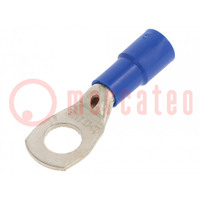 Tip: ring tube; M10; Ø: 10.5mm; 16mm2; crimped; for cable; insulated