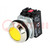 Switch: push-button; 30mm; Stabl.pos: 1; NC + NO; yellow; IP56