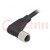 Connector: M5; plug; female; cables; PIN: 3; 1A; angled; IP67; 60V