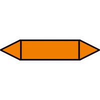 Rohrleitungskennz/Pfeilschild Bogen Gr6 Säuren(orange), Folie gest,7,5x1,6cm Version: P6000 DIN 2403 - blanko zur Selbstbeschriftung