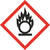 GHS-Gefahrensymbol 03 Flamme über Kreis, 7,4 x 7,4 cm, 500 Stk, selbstklebende P