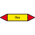 Rohrleitungskennzeichnung/Pfeil Gruppe4 Brenn. Gase(gelb,rot),selbstkl12,6x2,6cm Version: P4043 - Gas P4043