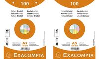 EXACOMPTA Karteikarten, DIN A5, liniert, farbig sortiert (8703203)