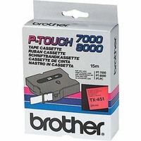 Brother oryginalny taśma do drukarek etykiet, Brother, TX-451, czarny druk/niebieski podkład, laminowane, 15m, 24mm