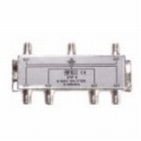 6-fach F-Verteiler 5-1000 MHz für BK-Anlagen, F-Kupplung auf 6 x F- Kupplung