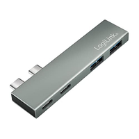 LOGILINK USB 3.2 (GEN2X2) - HUB MULTIFUNCIONAL CON 4 PUERTOS, PD 3.0 (POWERDELIVERY 100 W), COLOR PLATEADO