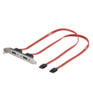 Goobay SLOT BRACKET SATA 2xSATA L to eSATA I SATA-Kabel 0,5 m Rot