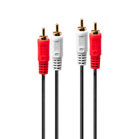 Lindy 35661 Audio-Kabel 2 m 2 x RCA Rot, Weiß