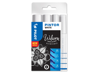 Pilot Pintor marker 4 pc(s) Brush/Fine tip White