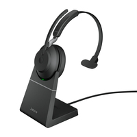 Jabra Evolve2 65, UC Mono Zestaw słuchawkowy Bezprzewodowy Opaska na głowę Biuro/centrum telefoniczne USB Typu-A Bluetooth Czarny