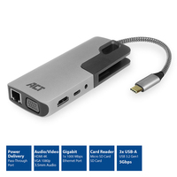 ACT AC7043 Notebook-Dockingstation & Portreplikator Kabelgebunden USB 3.2 Gen 1 (3.1 Gen 1) Type-C Grau