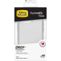 OtterBox Symmetry Clear + Alpha Glass Anti-Microbial Series for Apple iPhone 13 Pro, transparent