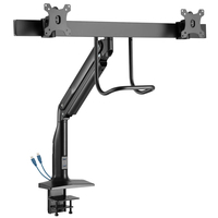 Tripp Lite DMPDD1735AM Safe-IT Precision-Placement Dual-Display Desk Clamp or Grommet with Antimicrobial Tape for 17” to 35” Displays, USB Ports