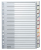 Leitz 12740000 lengüeta de índice Separador en blanco con pestaña Cartón Gris, Blanco