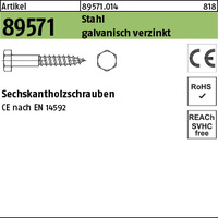 ART 89571 Sechskantholzschraube Stahl 12 x 160 galv. verzinkt gal Zn VE=S