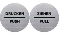 helit Piktogramm "the badge" DRÜCKEN/PUSH, rund, silber (5690772)