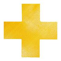 Durable Heavy Duty Adhesive Floor Marking Cross Shape - 10 Pack - Yellow
