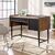 Hampstead Park Compact Home Office Desk Walnut with Black Accent Panels and Frame - 5420284 -